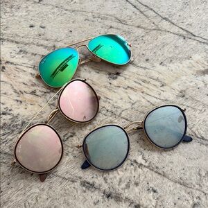 Ray-Ban Aviator and Round Sunglasses Set